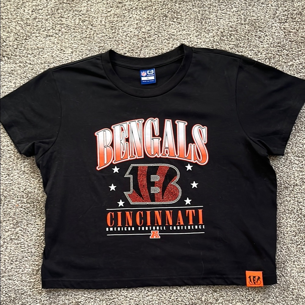 NFL Bengals Black and Orange Graphic Tee